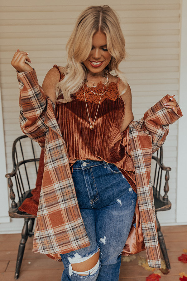 Finding Romance Velvet Tank In Rust Curves