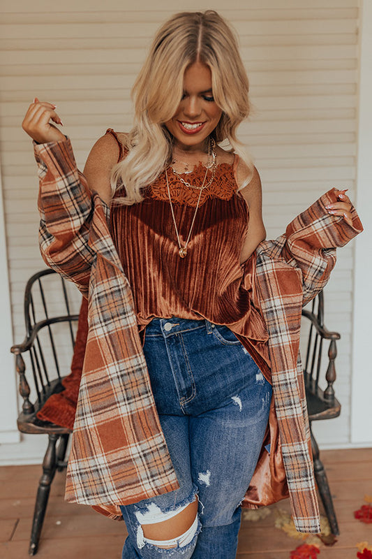 Finding Romance Velvet Tank In Rust Curves