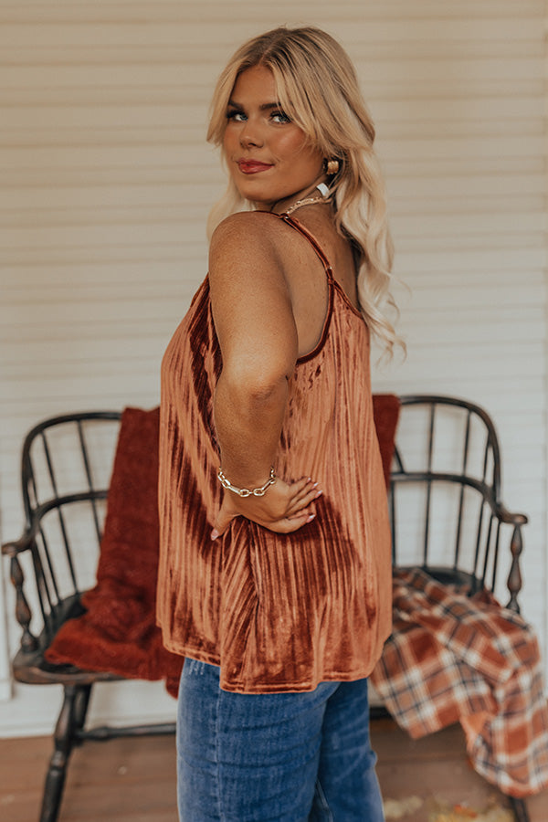 Finding Romance Velvet Tank In Rust Curves