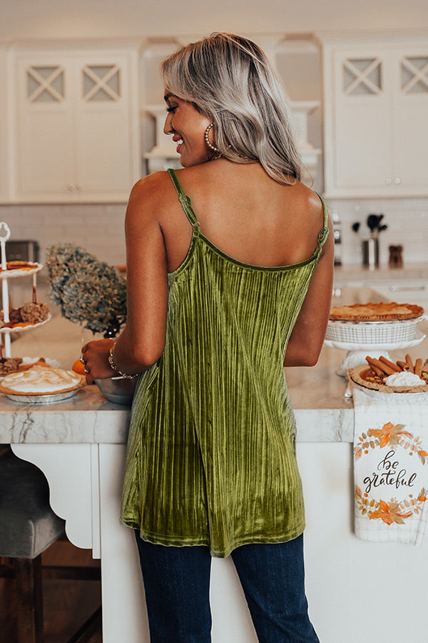 Finding Romance Velvet Tank In Lime