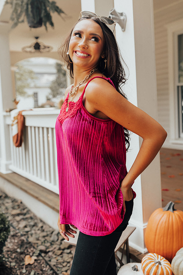 Finding Romance Velvet Tank In Rose