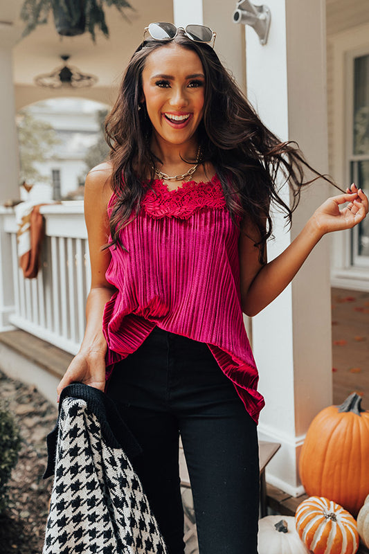 Finding Romance Velvet Tank In Rose