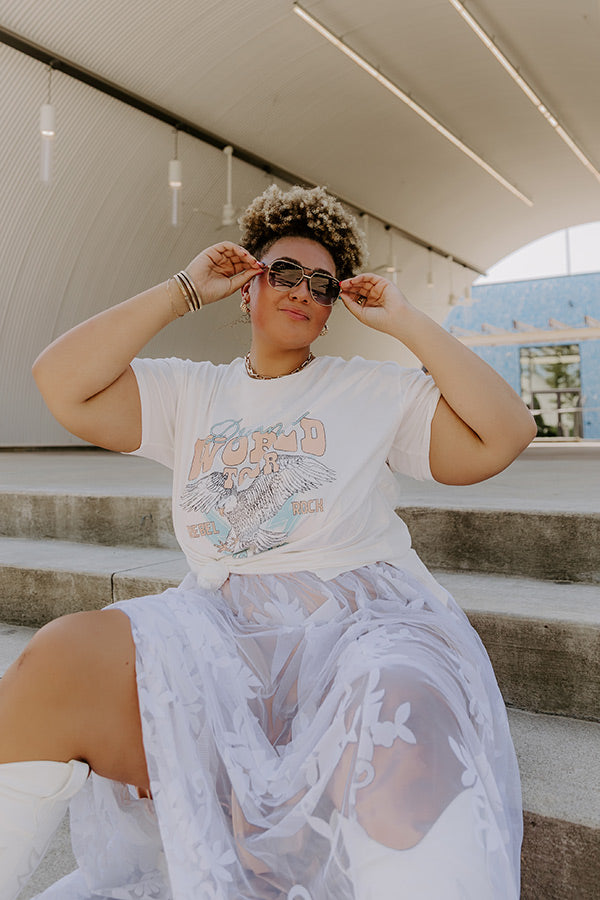 Dreamer World Tour Graphic Tee In White Curves