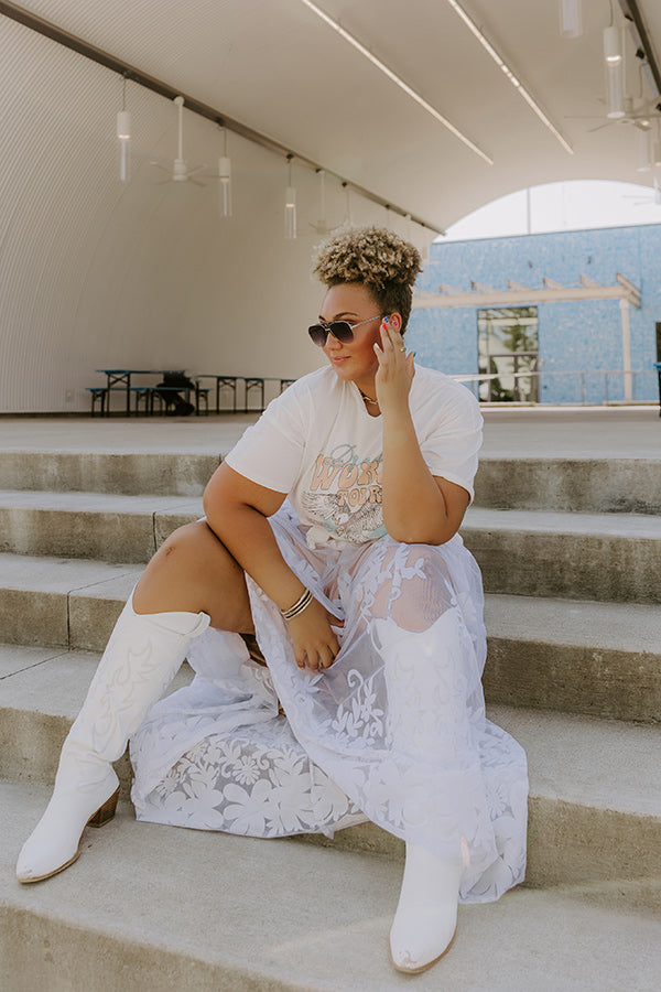 Dreamer World Tour Graphic Tee In White Curves