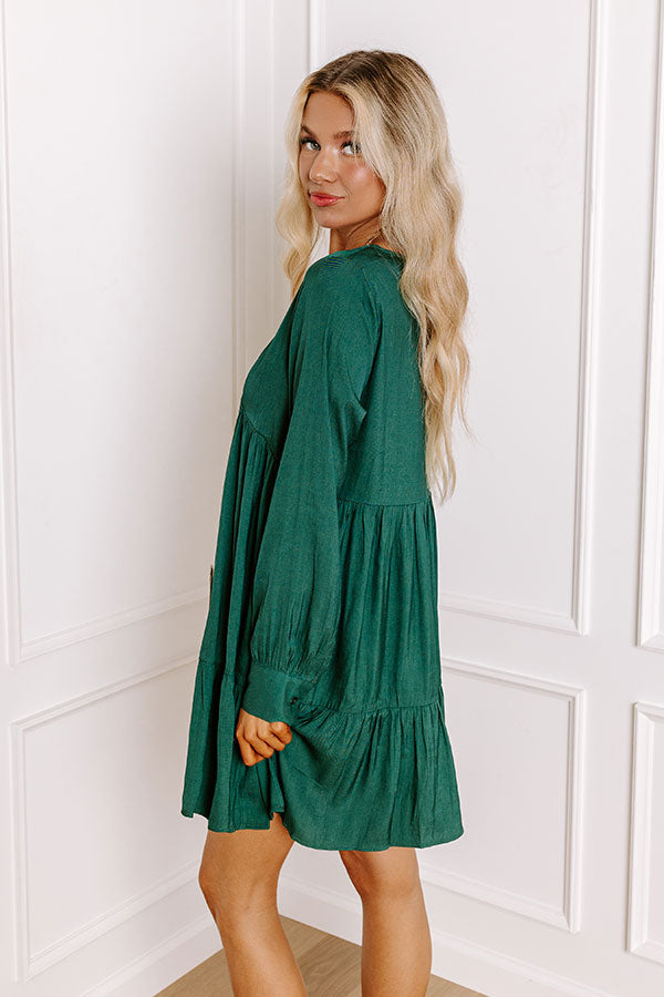 Autumn Brunch Babydoll Dress In Hunter Green Impressions Outlet Autumn Brunch Babydoll Dress In Hunter Green Impressions Outlet