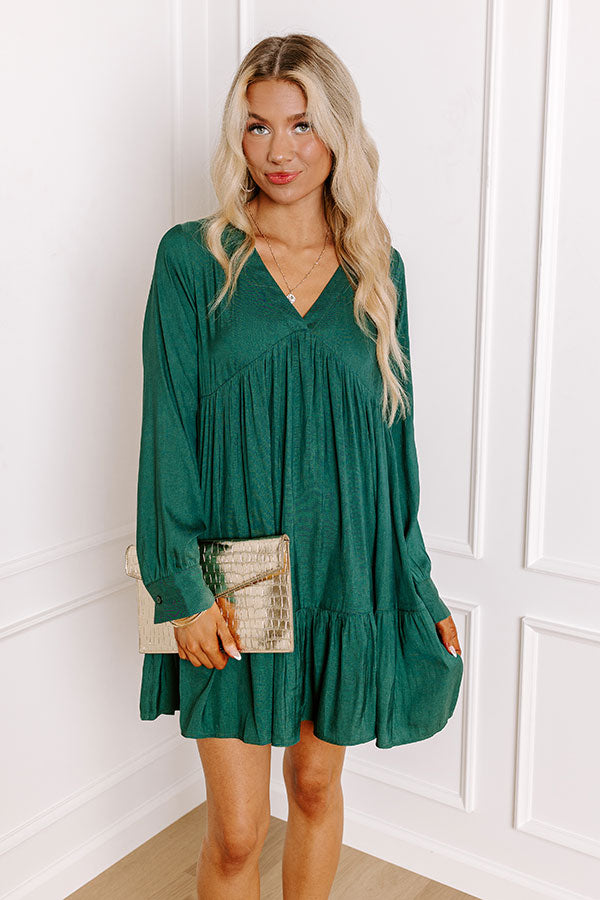 Autumn Brunch Babydoll Dress In Hunter Green Impressions Outlet Autumn Brunch Babydoll Dress In Hunter Green Impressions Outlet