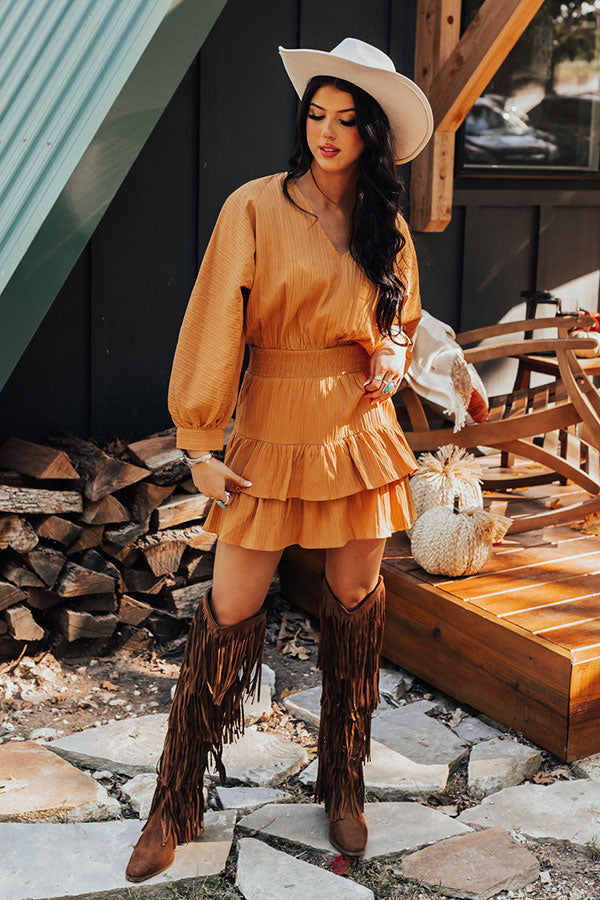 Slight Change Of Plans Dress In Golden Honey