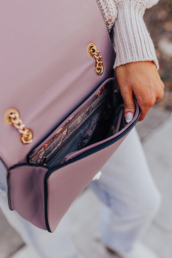 Moves To Make Faux Leather Crossbody In Dusty Purple