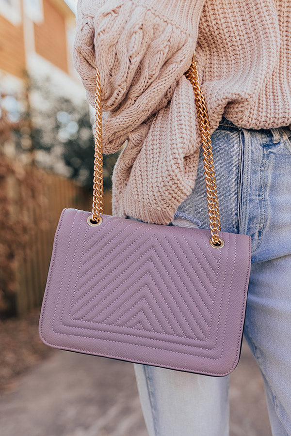 Moves To Make Faux Leather Crossbody In Dusty Purple