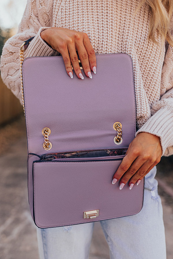 Moves To Make Faux Leather Crossbody In Dusty Purple