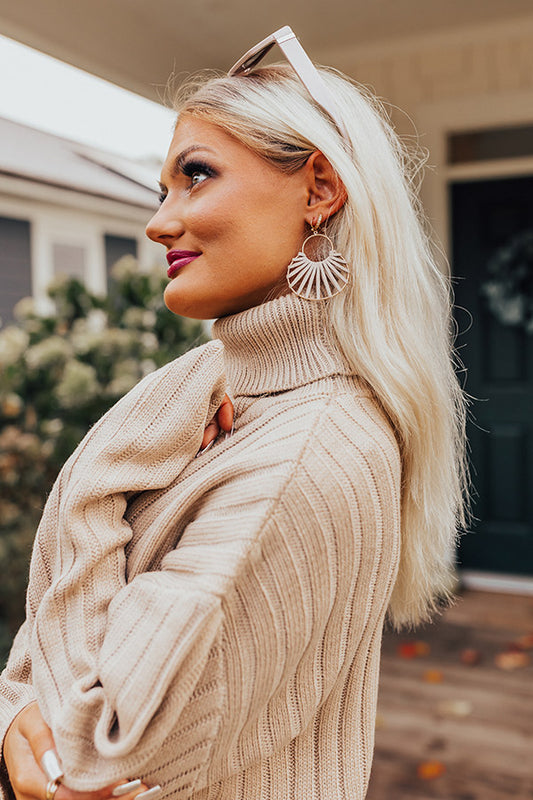 Country Chic Earrings In Taupe