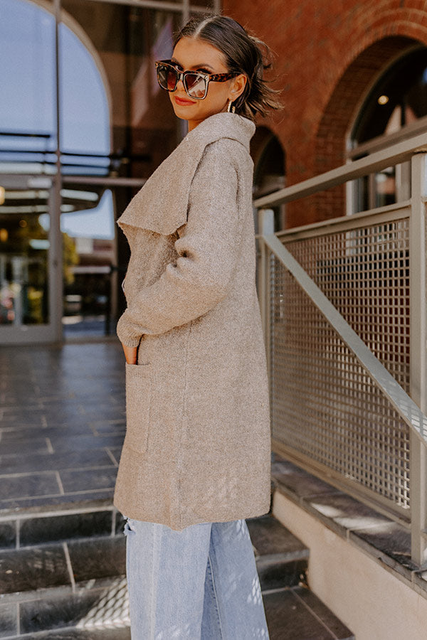 Fall Retreat Cardigan In Mocha