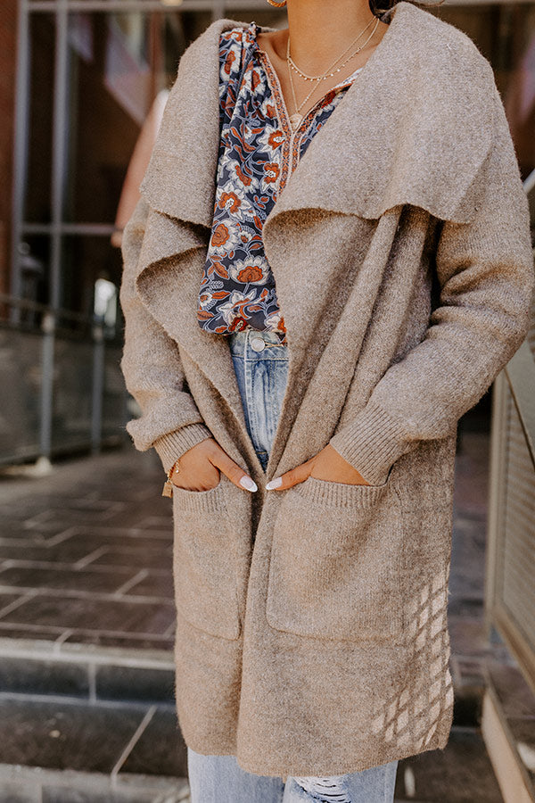 Fall Retreat Cardigan In Mocha