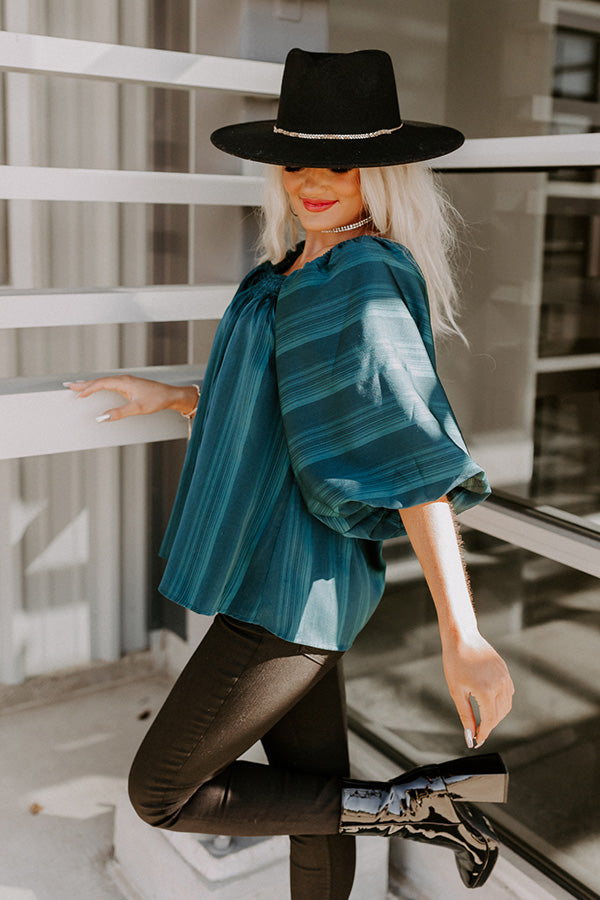 Ideal Day Shift Top In Teal
