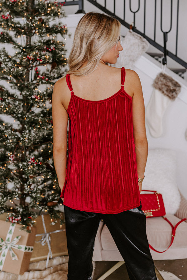 Finding Romance Velvet Tank In Red