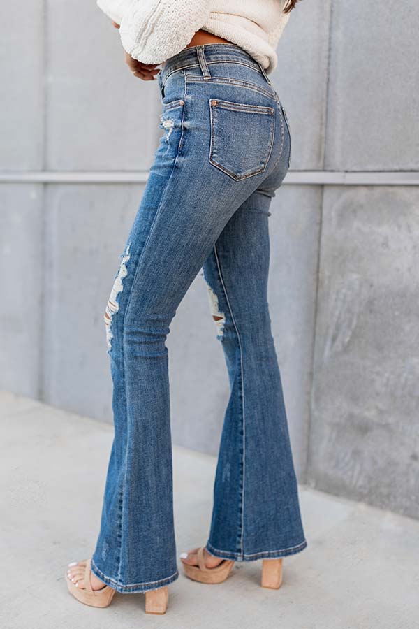 Judy Blue The Athena High Waist Distressed Flare