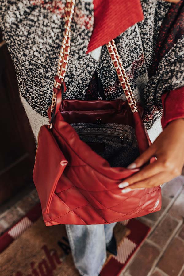 Girls Getaway Faux Leather Tote In Wine