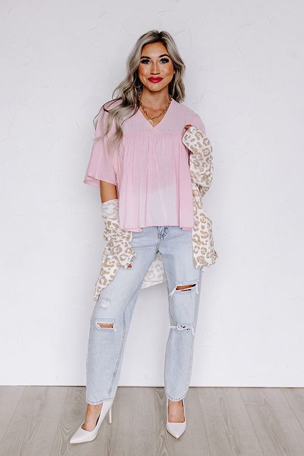 The Lucky One Babydoll Top In Pink