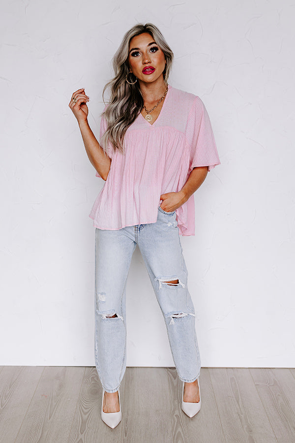 The Lucky One Babydoll Top In Pink