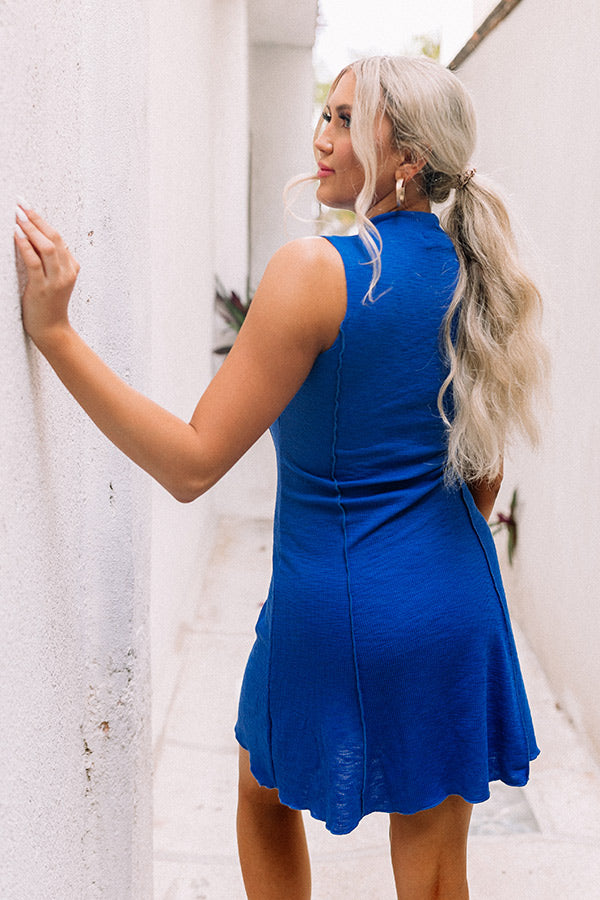 Driving to Malibu Mini Dress In Royal Blue