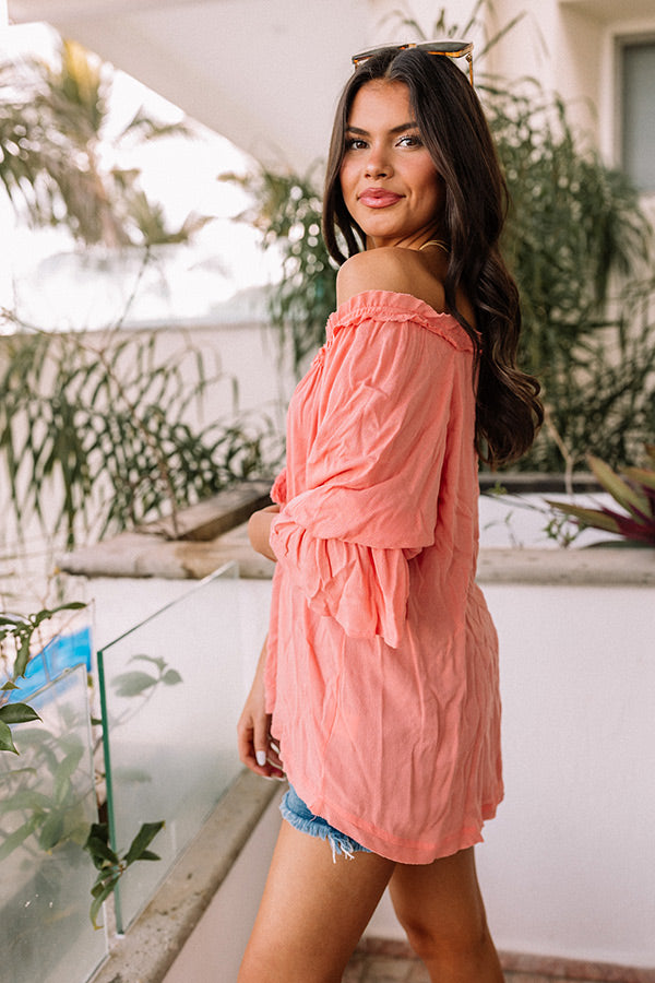Patio Days Shift Top In Coral