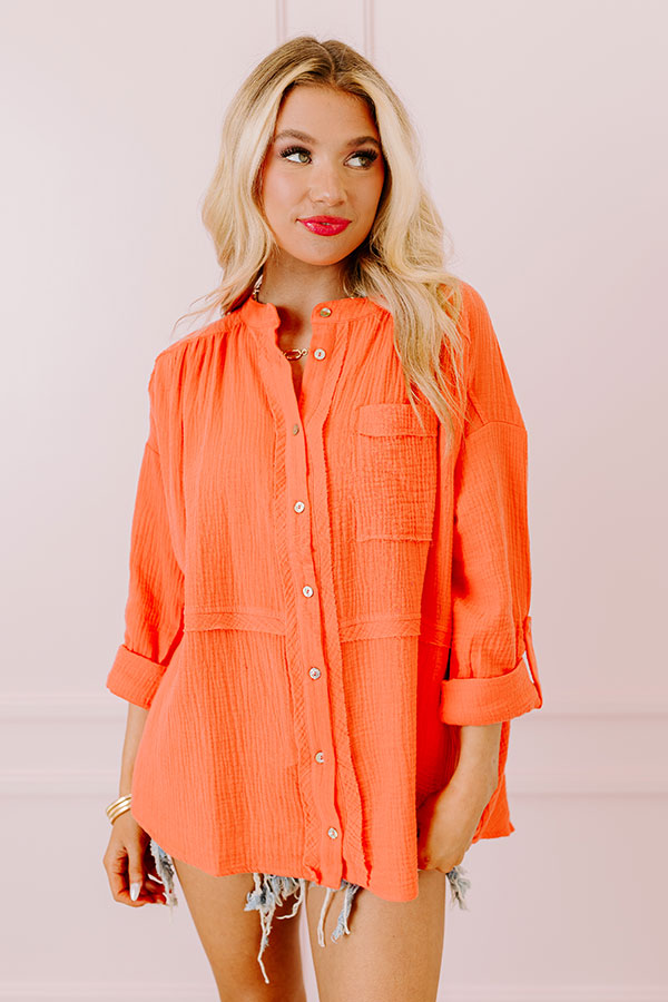 Sunny Forecast Tunic In Bright Coral
