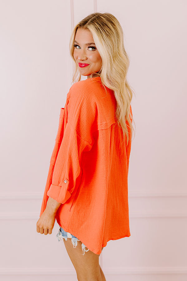 Sunny Forecast Tunic In Bright Coral