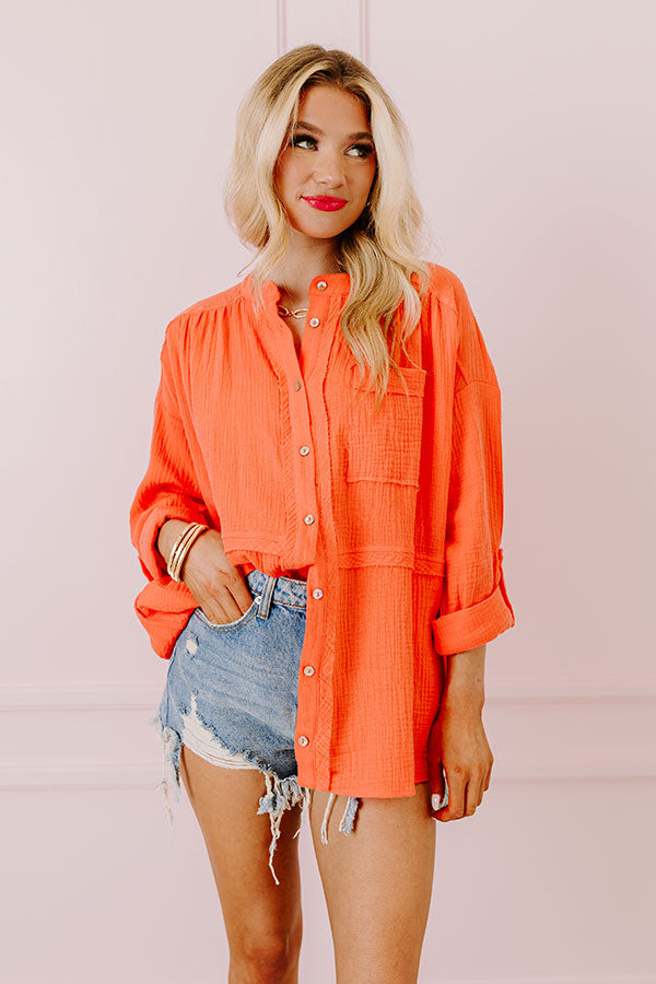 Sunny Forecast Tunic In Bright Coral