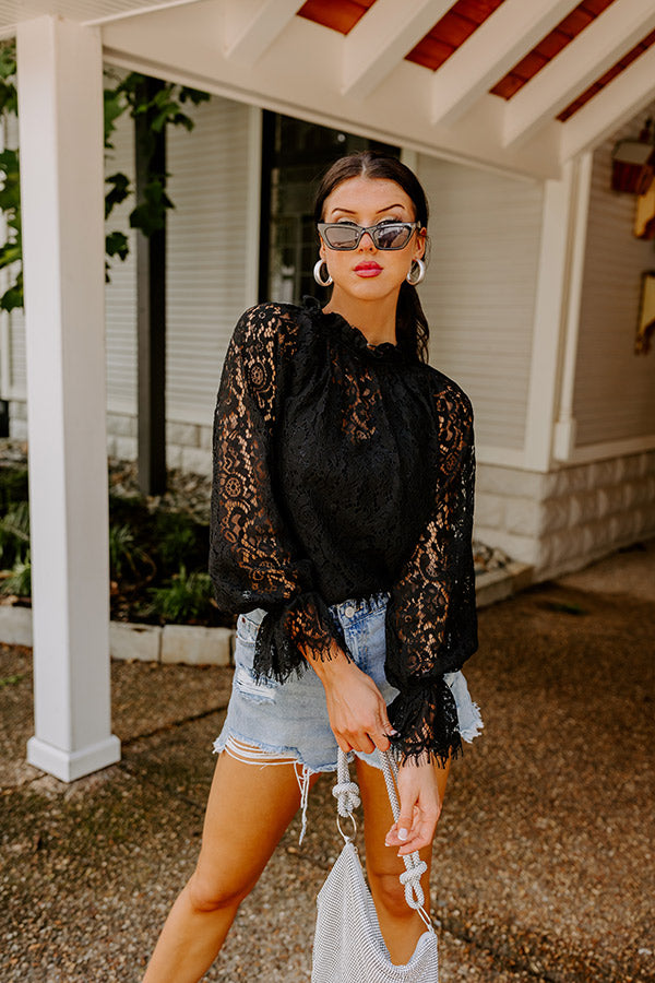 Lovestruck Babe Lace Top in Black