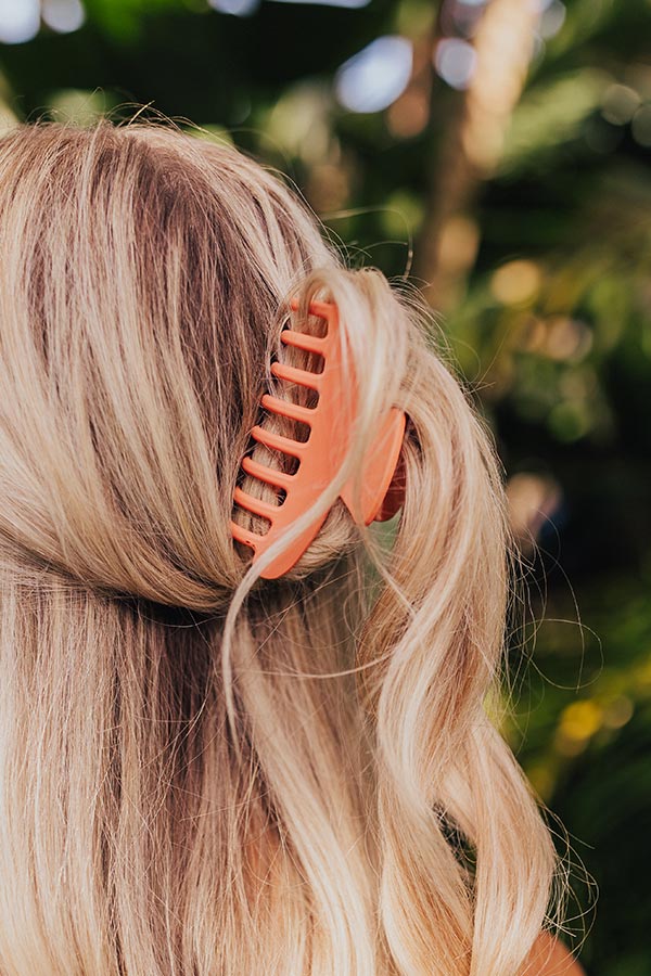 Beach Tripping Hair Claw Clip In Coral