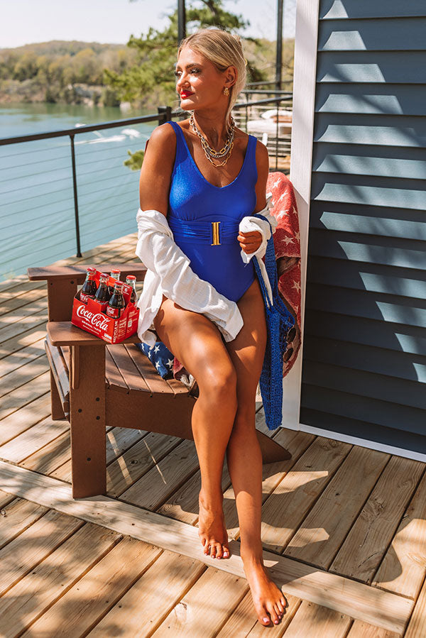 Delightful Dip One Piece Swimsuit in Royal Blue