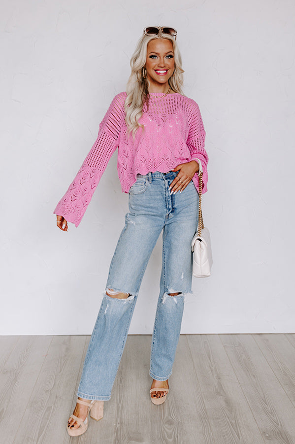 Good Weather Knit Top In Pink