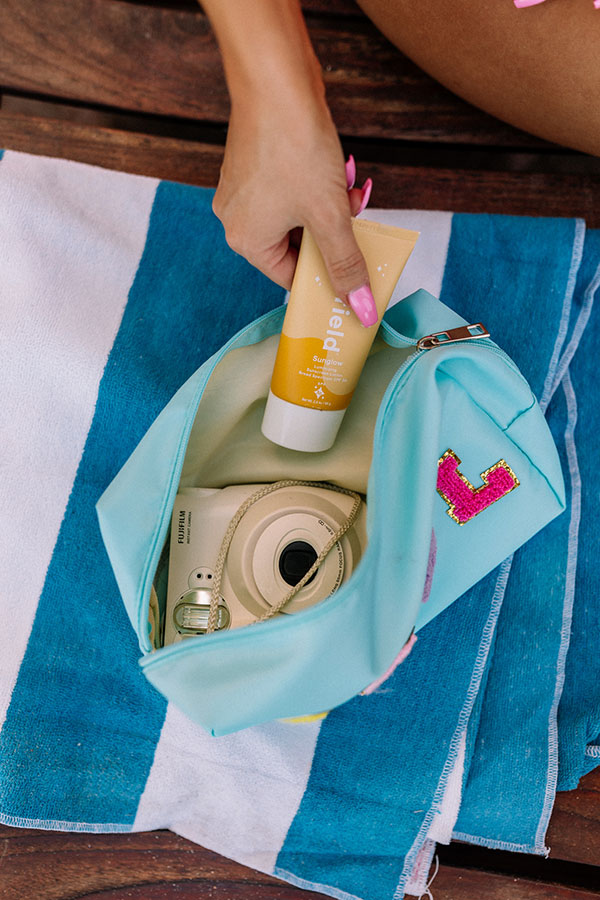 Pool Embroidered Bag In Aqua