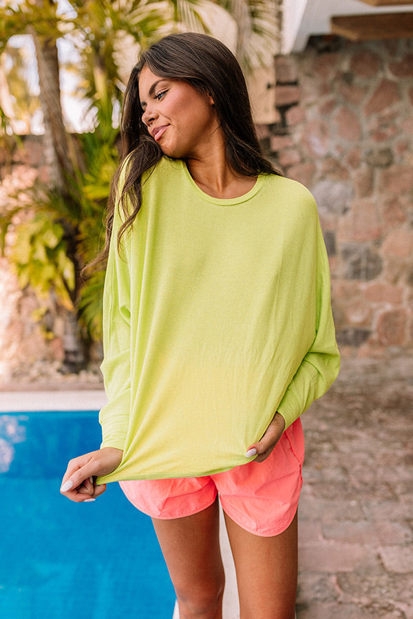 On Sunshine Time Top In Lime Punch