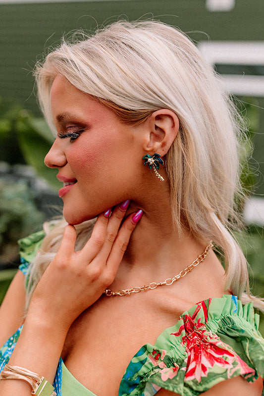 Palm Trees and Prosecco Earrings