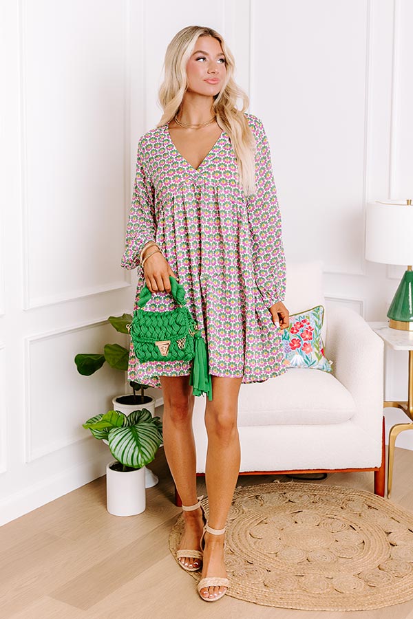 Party in Galveston Babydoll Dress in Green