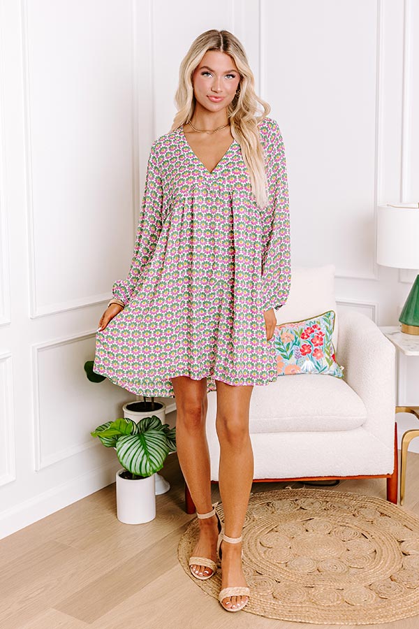Party in Galveston Babydoll Dress in Green
