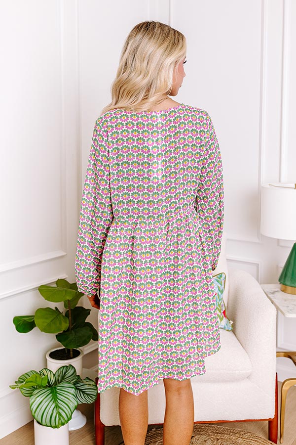 Party in Galveston Babydoll Dress in Green