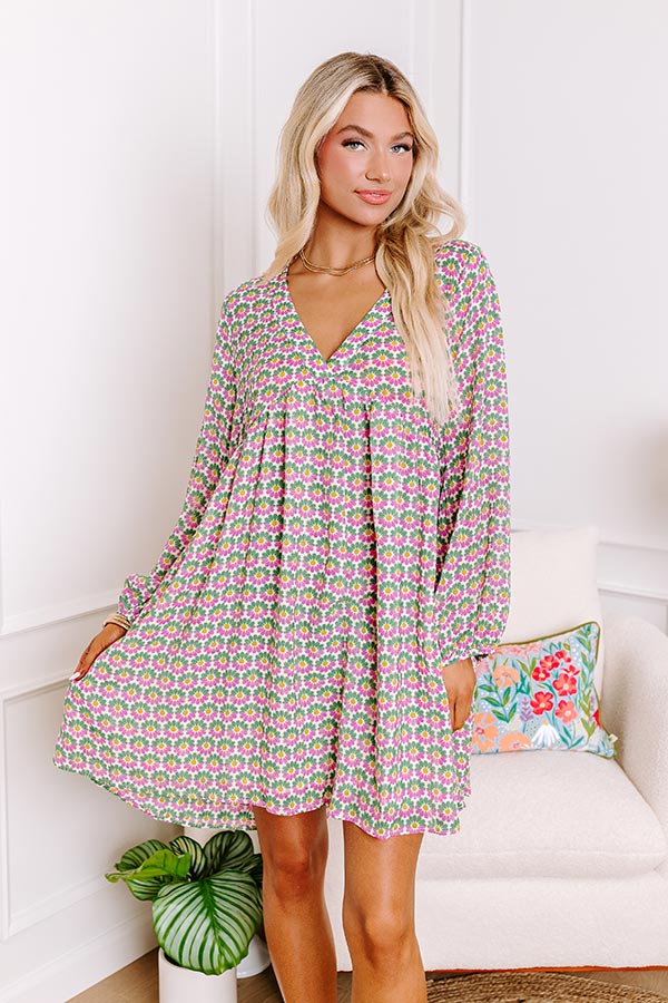 Party in Galveston Babydoll Dress in Green