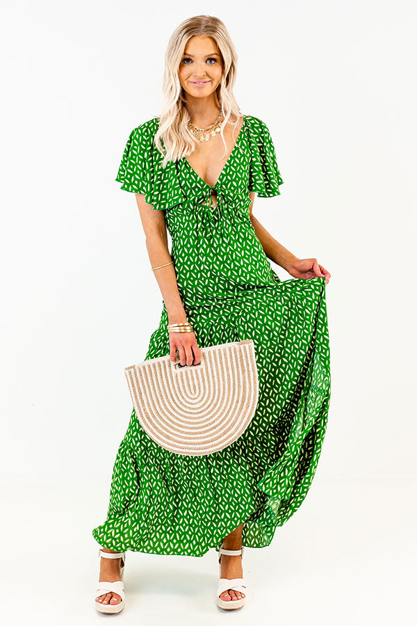 Iconic Crush Cut Out Maxi In Green