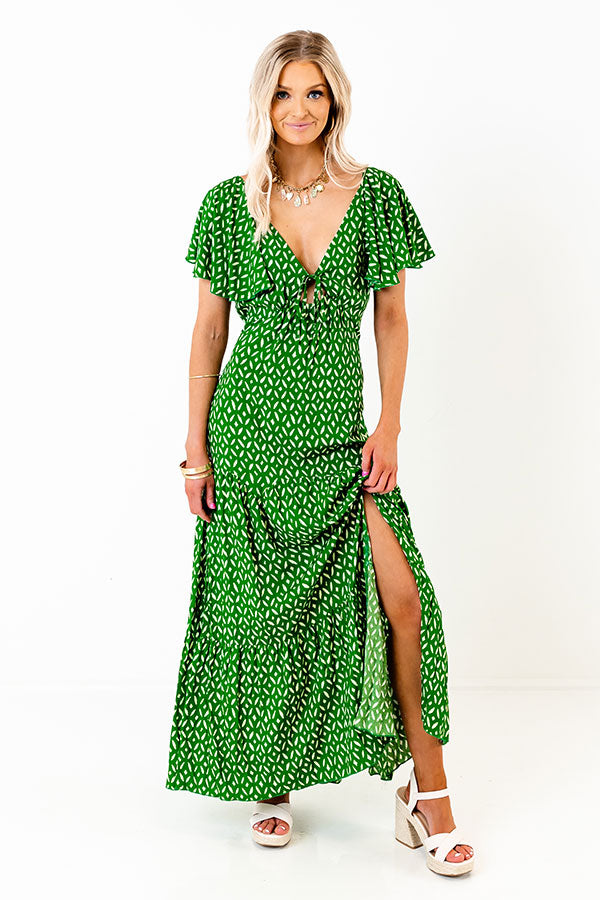 Iconic Crush Cut Out Maxi In Green