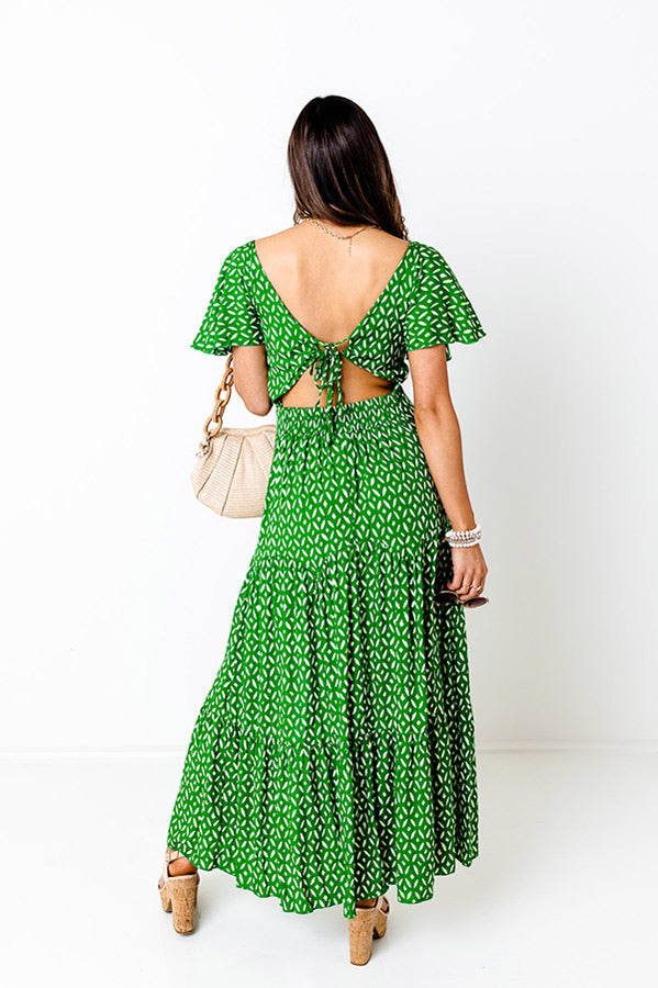 Iconic Crush Cut Out Maxi In Green