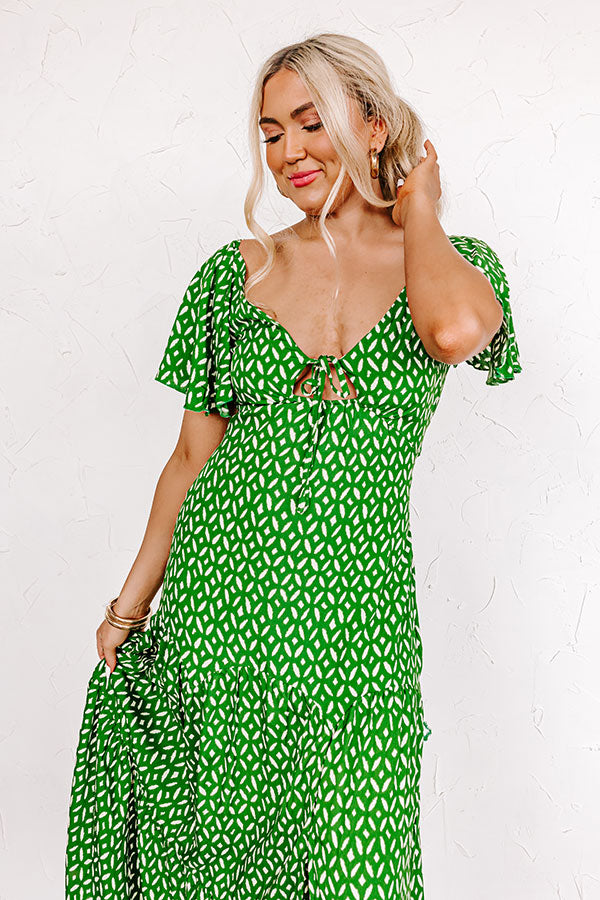 Iconic Crush Cut Out Maxi In Green