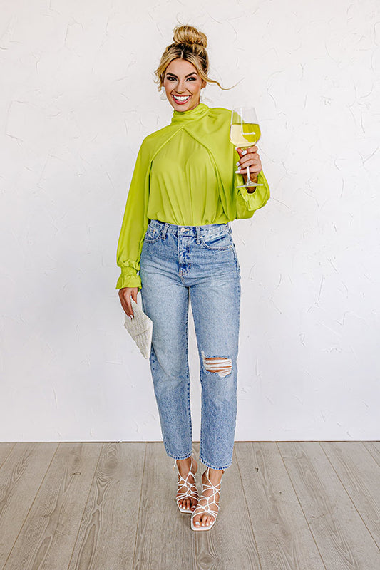 Sweetly Swaying Along Top In Lime Punch