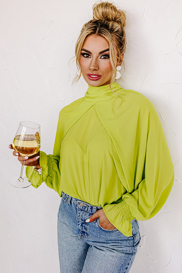 Sweetly Swaying Along Top In Lime Punch