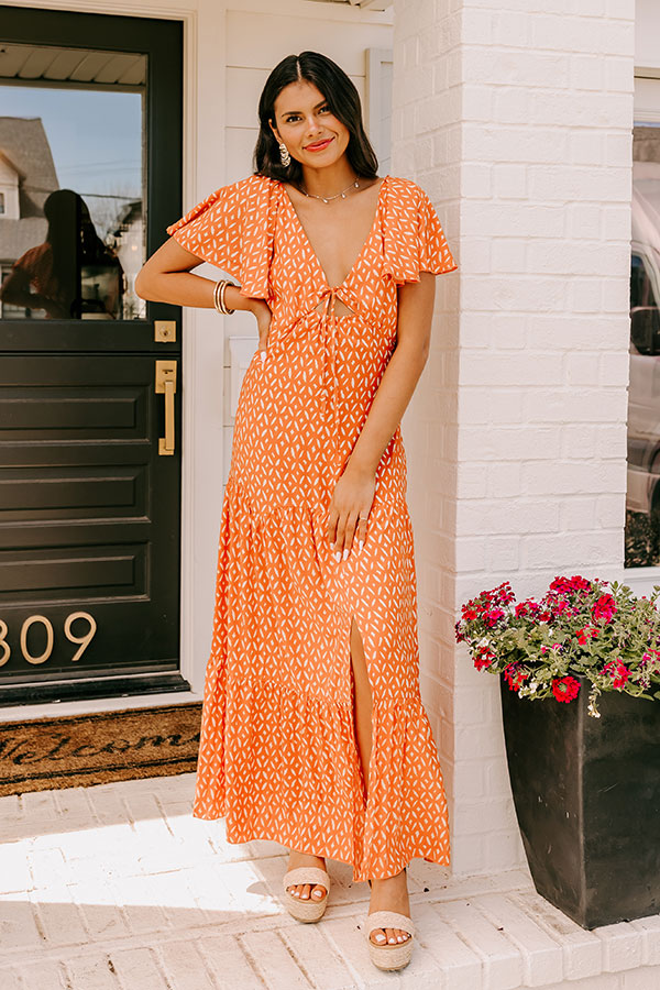 Iconic Crush Cut Out Maxi In Orange