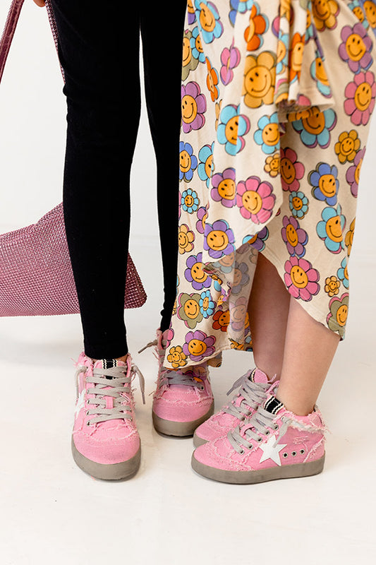 The Evelyn Toddler's Vintage Sneaker in Pink