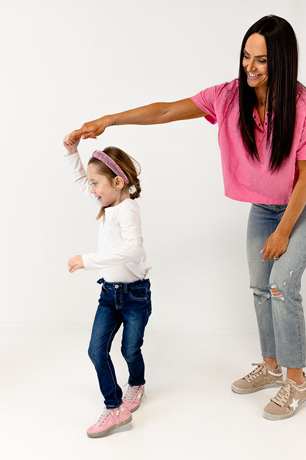 The Evelyn Children's Vintage Sneaker in Pink
