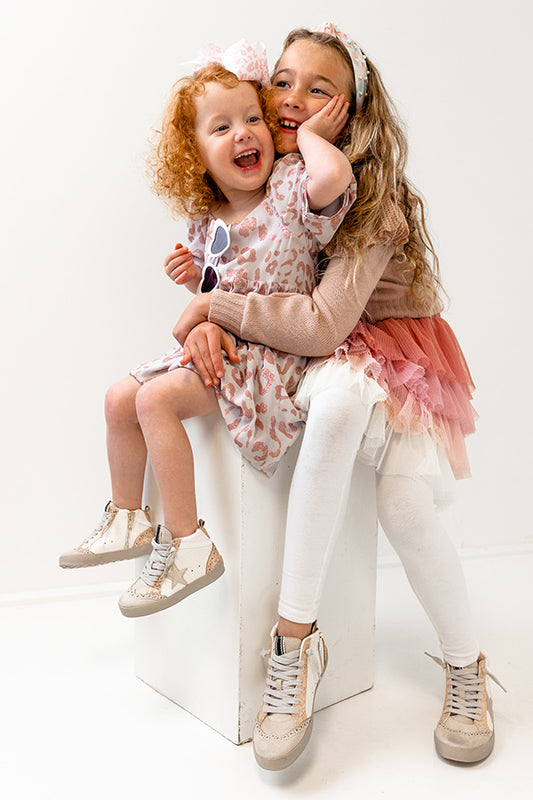 The Evelyn Toddler's Vintage Sneaker in Stone