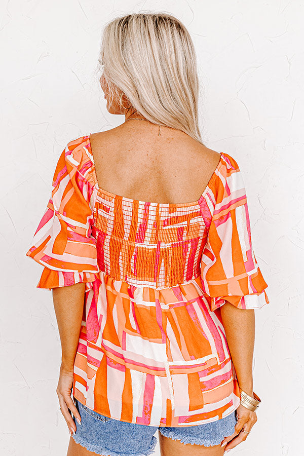 Moving To The Keys Top In Tangerine